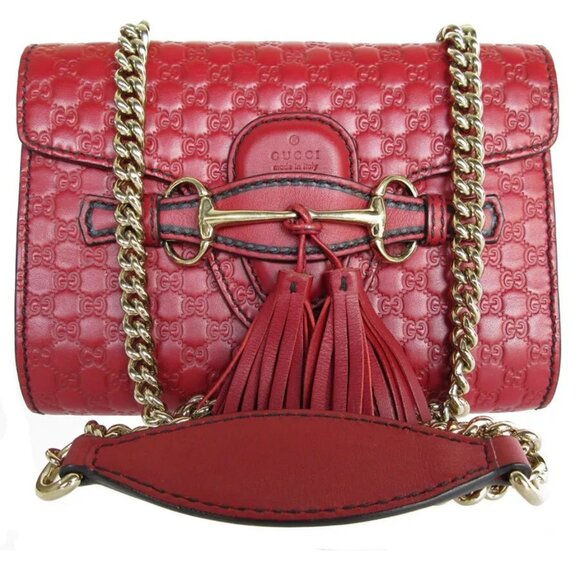 Auth GUCCI Micro Guccissima Crossbody Shoulder Bag Bordeaux leather - Picture 1 of 14